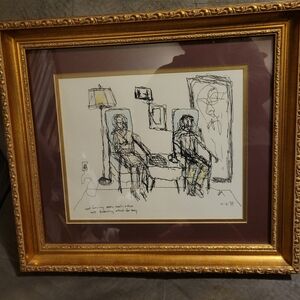 Original Hand-Drawn Framed Art Work William Steig Cartoonist For The New Yorker